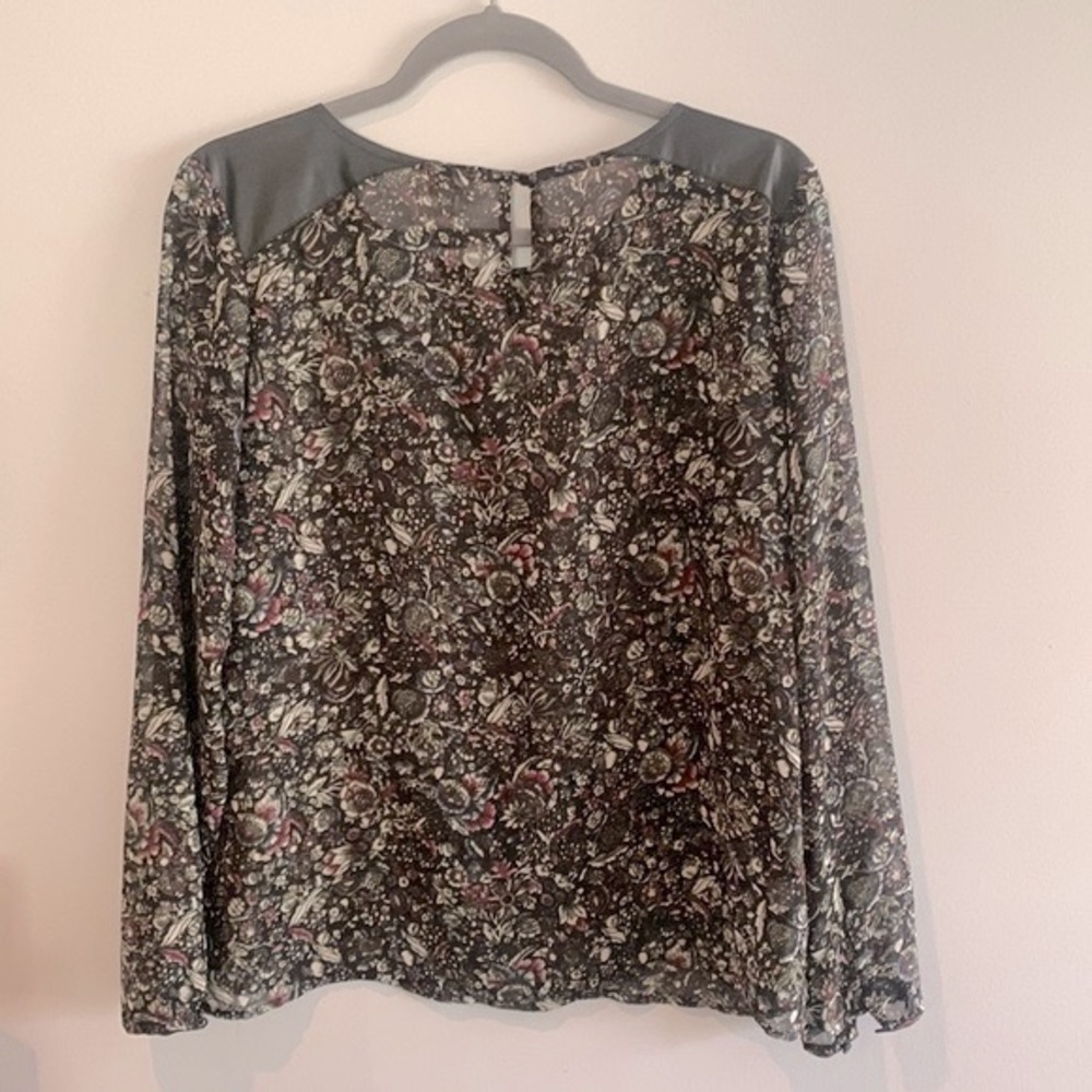 LOFT Leather Shouldered Blouse